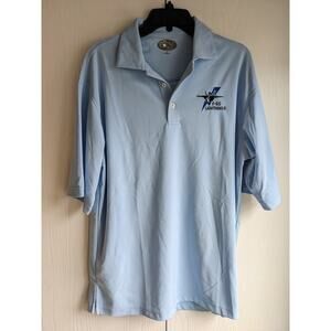 The Rock Sport Mens Short Sleeve Collared Blue Polo Size L f-35 Lightning